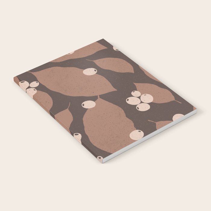 Coffee Leaves and Berries - Mocha Mousse Dark Notebook Gallery Image 2