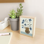  naive illustration of blue flowers in a jug Mini Art Print Gallery Image 2