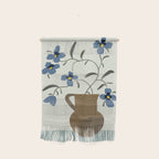  naive illustration of blue flowers in a jug Wall Hanging Gallery Image 1