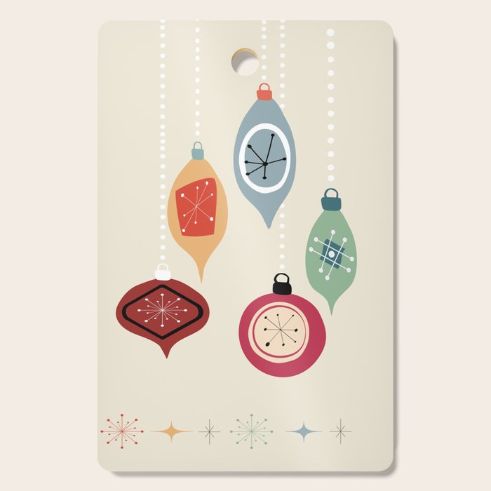 Retro Christmas Baubles Cutting Board Gallery Image 1