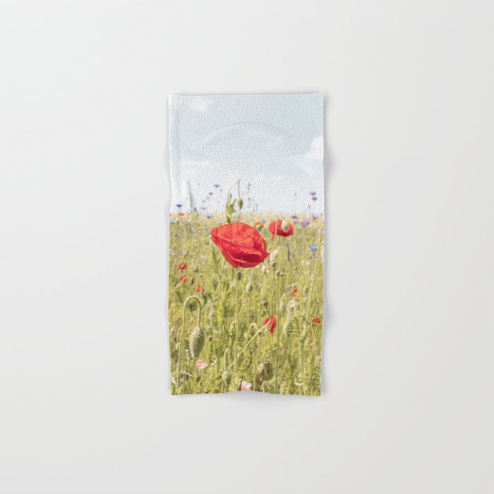 Wildflower Field | Poppy Flower in a Garden in Holland Art Print | Floral Summer Photography Bath Towel Gallery Image 1