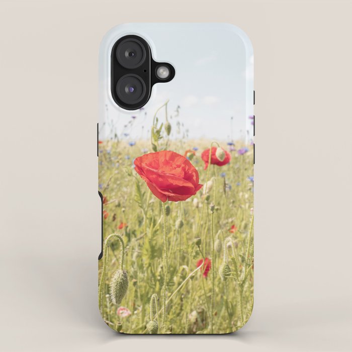 Wildflower Field | Poppy Flower in a Garden in Holland Art Print | Floral Summer Photography iPhone Case Gallery Image 1