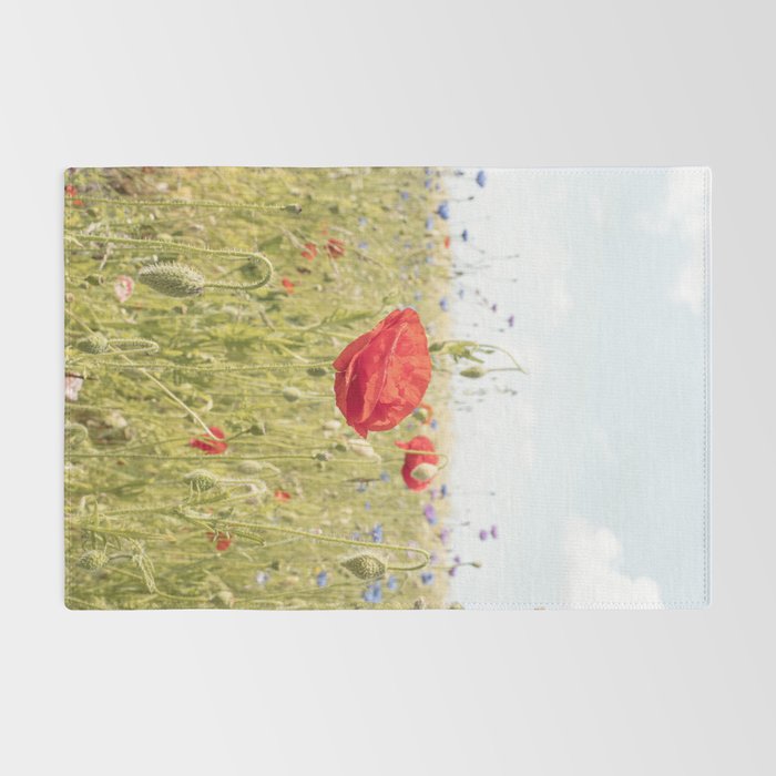 Wildflower Field | Poppy Flower in a Garden in Holland Art Print | Floral Summer Photography Rug Gallery Image 2