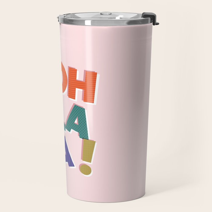 OOH LA LA! colorful french typography Travel Mug Gallery Image 2
