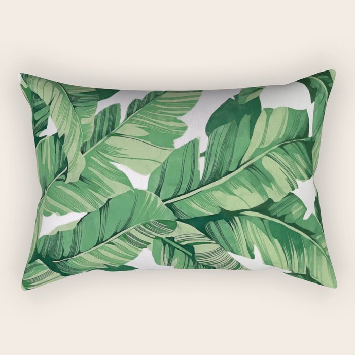 Tropical banana leaves VI Rectangular Pillow Gallery Image 2