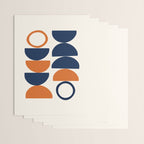 Abstract Shapes 19 in Orange and Navy Blue Wrapping Paper Gallery Image 3