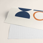 Abstract Shapes 19 in Orange and Navy Blue Wrapping Paper Gallery Image 2