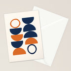 Abstract Shapes 19 in Orange and Navy Blue Stationery Card Gallery Image 2