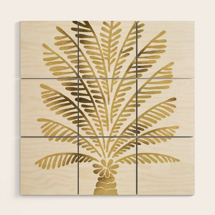 Palm Tree - Gold Palette Wood Wall Art Gallery Image 1