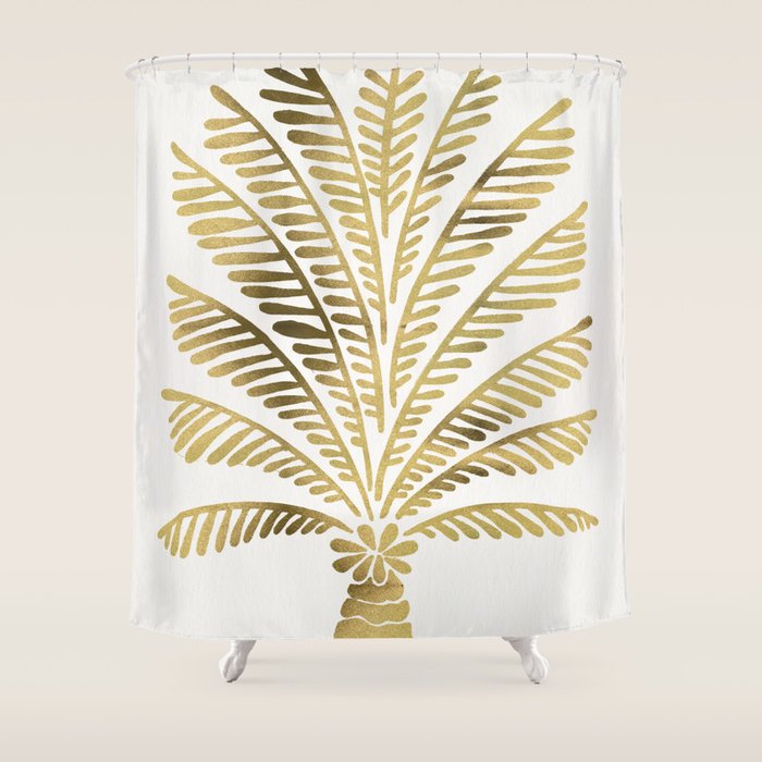 Palm Tree - Gold Palette Shower Curtain Gallery Image 1