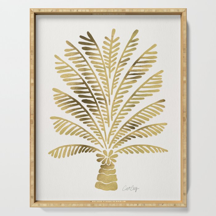 Palm Tree - Gold Palette Serving Tray Gallery Image 1
