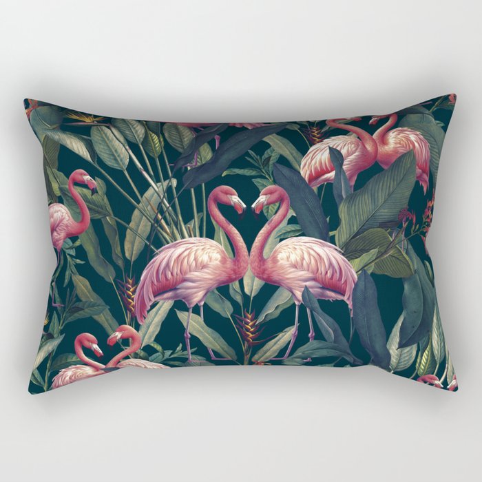 Tropical Flamingos Rectangular Pillow Gallery Image 1