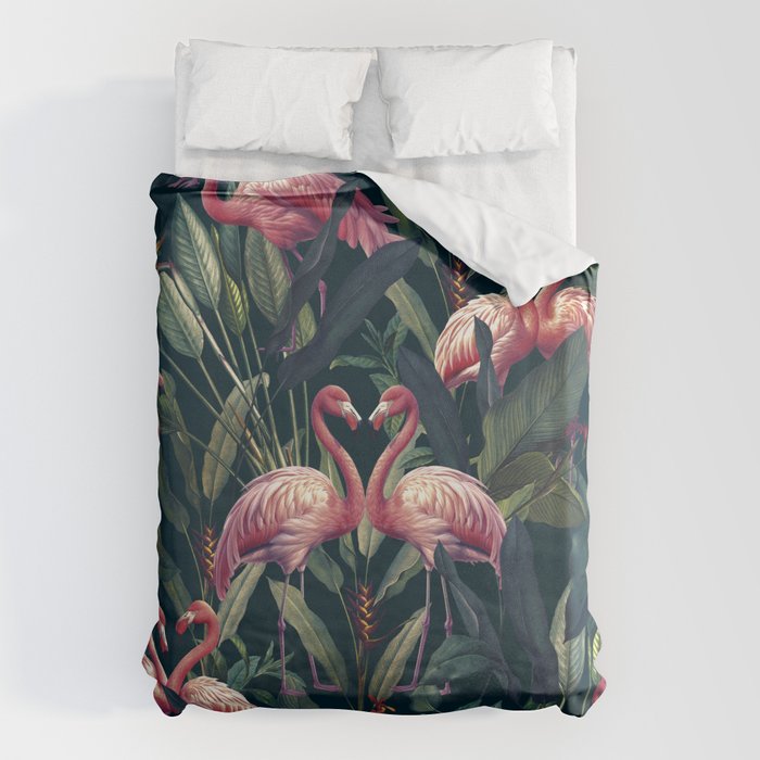 Tropical Flamingos Duvet Cover Gallery Image 1