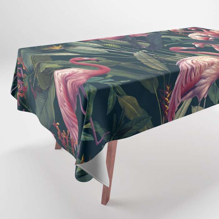 Tropical Flamingos Tablecloth Gallery Image 1