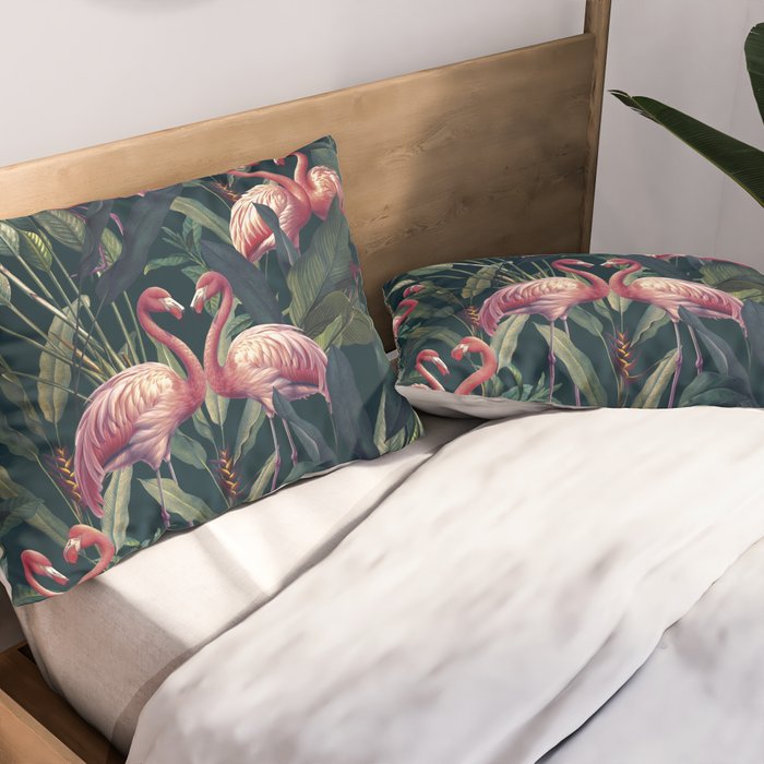 Tropical Flamingos Pillow Sham Gallery Image 2