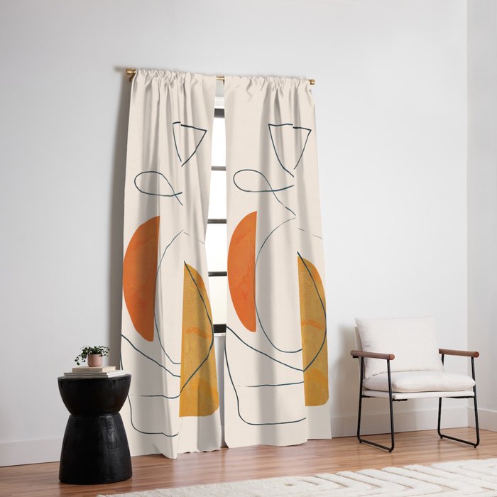 Abstract Line Art III Window Curtain Gallery Image 2