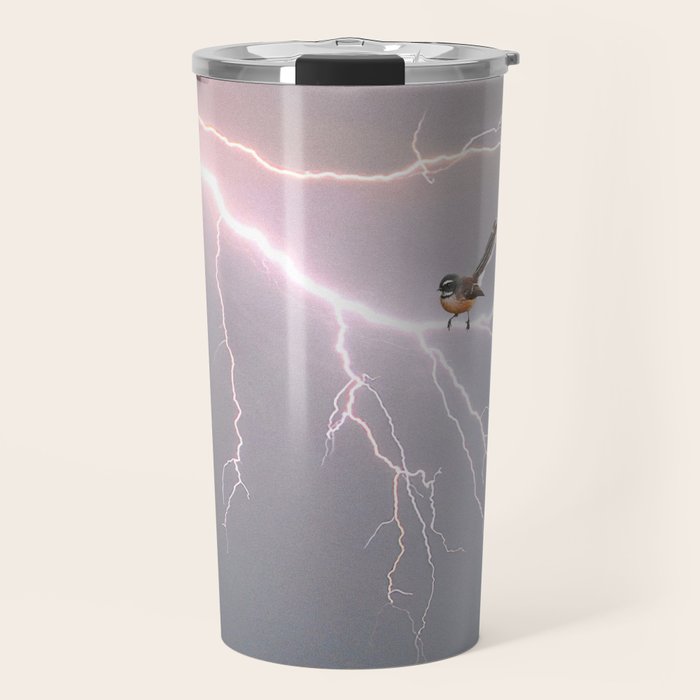 Bird on lightning bolt - Fantail Travel Mug Gallery Image 1