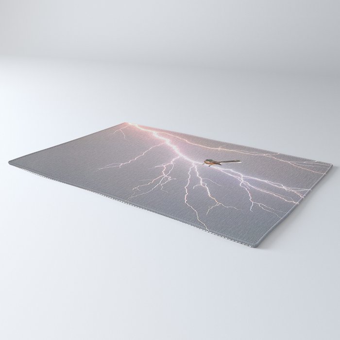 Bird on lightning bolt - Fantail Rug Gallery Image 3