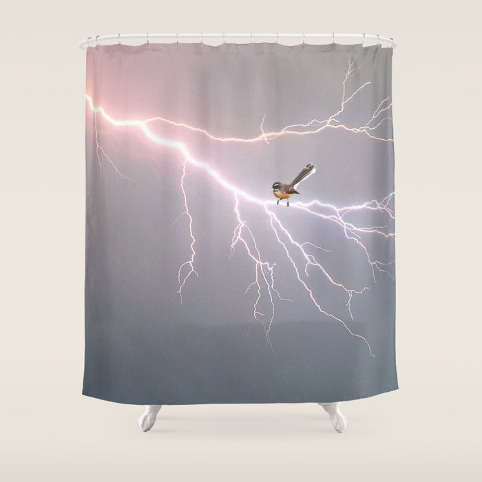 Bird on lightning bolt - Fantail Shower Curtain Gallery Image 1