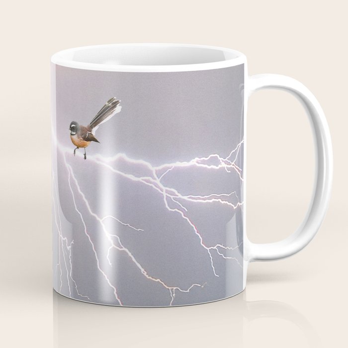 Bird on lightning bolt - Fantail Coffee Mug Gallery Image 1