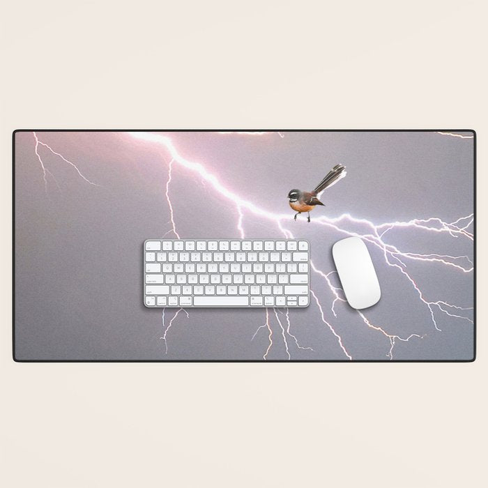 Bird on lightning bolt - Fantail Desk Mat Gallery Image 1