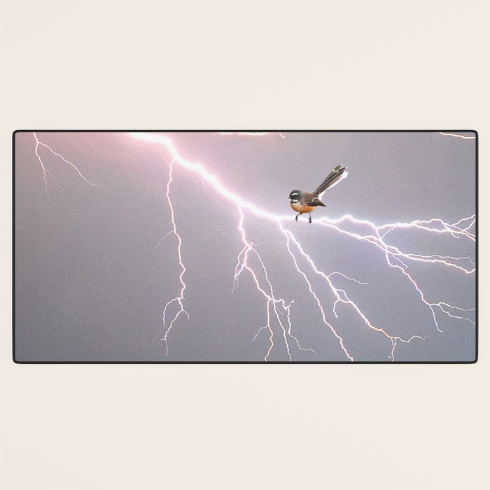 Bird on lightning bolt - Fantail Desk Mat Gallery Image 3