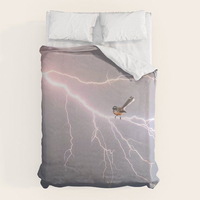 Bird on lightning bolt - Fantail Duvet Cover Gallery Image 6