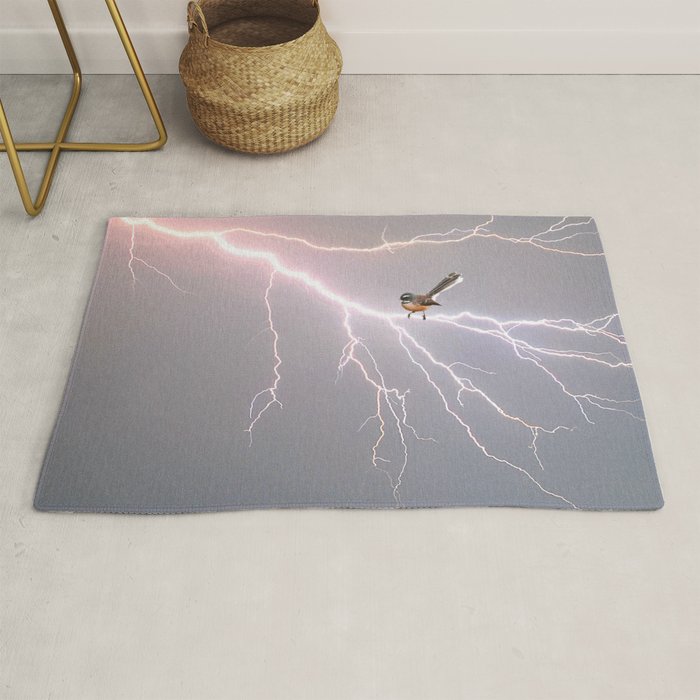 Bird on lightning bolt - Fantail Rug Gallery Image 1