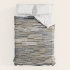 Gray Slate Stone Brick Texture Faux Wall Duvet Cover Gallery Image 6