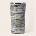 Gray Slate Stone Brick Texture Faux Wall Travel Mug Gallery Image 1