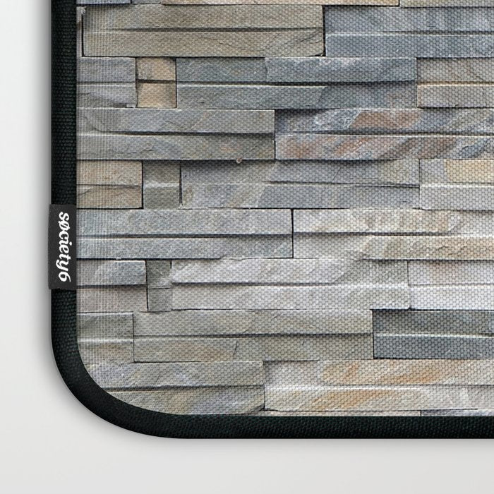 Gray Slate Stone Brick Texture Faux Wall Laptop Sleeve Gallery Image 3