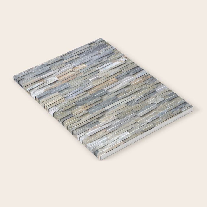 Gray Slate Stone Brick Texture Faux Wall Notebook Gallery Image 2