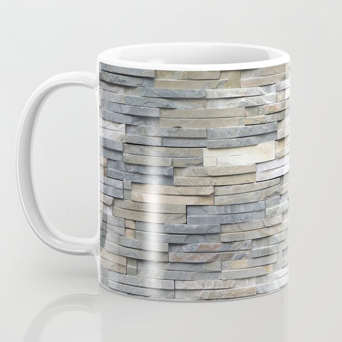 Gray Slate Stone Brick Texture Faux Wall Coffee Mug Gallery Image 3