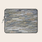 Gray Slate Stone Brick Texture Faux Wall Laptop Sleeve Gallery Image 1