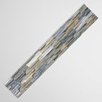 Gray Slate Stone Brick Texture Faux Wall Table Runner Gallery Image 3