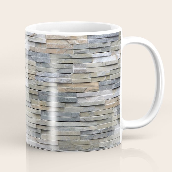 Gray Slate Stone Brick Texture Faux Wall Coffee Mug Gallery Image 1
