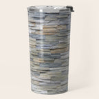 Gray Slate Stone Brick Texture Faux Wall Travel Mug Gallery Image 2