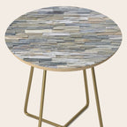 Gray Slate Stone Brick Texture Faux Wall Side Table Gallery Image 2
