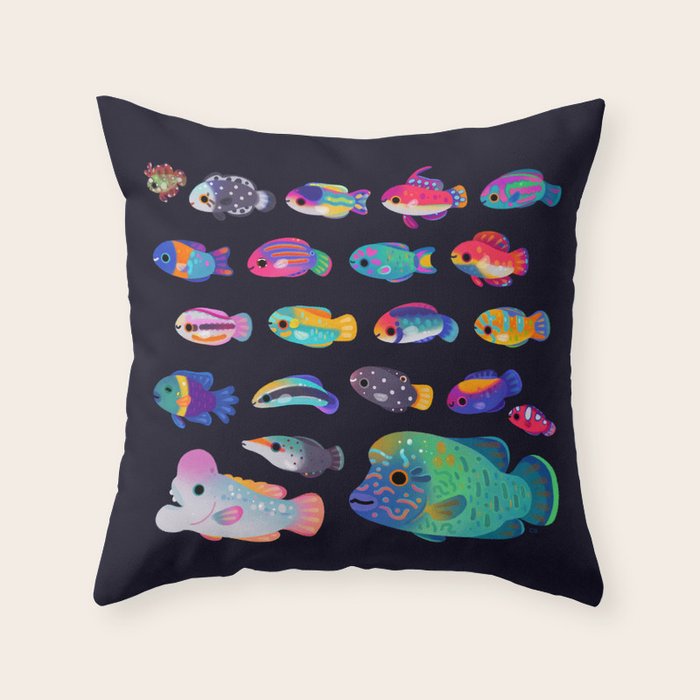Wrasse! Throw Pillow Gallery Image 1