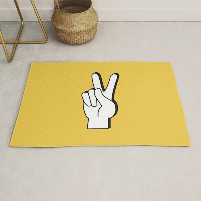 Peace Sign yellow Rug Gallery Image 1