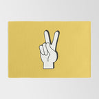 Peace Sign yellow Rug Gallery Image 2
