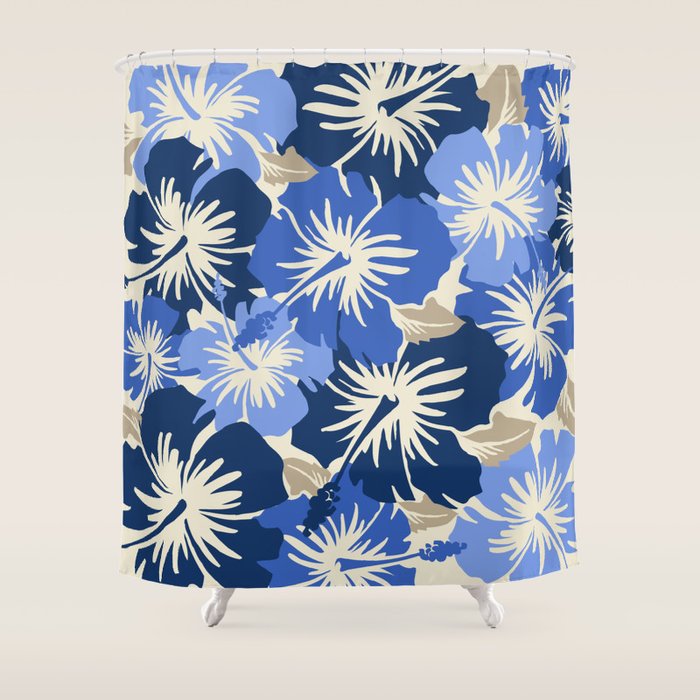Epic Hibiscus Hawaiian Floral Aloha Shirt Print Shower Curtain Gallery Image 1