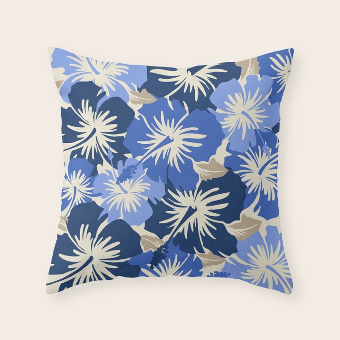 Epic Hibiscus Hawaiian Floral Aloha Shirt Print Throw Pillow Gallery Image 1