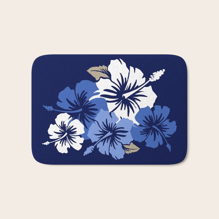 Epic Hibiscus Hawaiian Floral Aloha Shirt Print Bath Mat Gallery Image 1