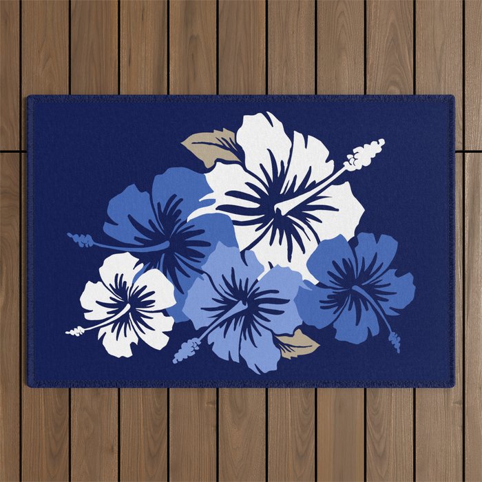 Epic Hibiscus Hawaiian Floral Aloha Shirt Print Outdoor Rug Gallery Image 1