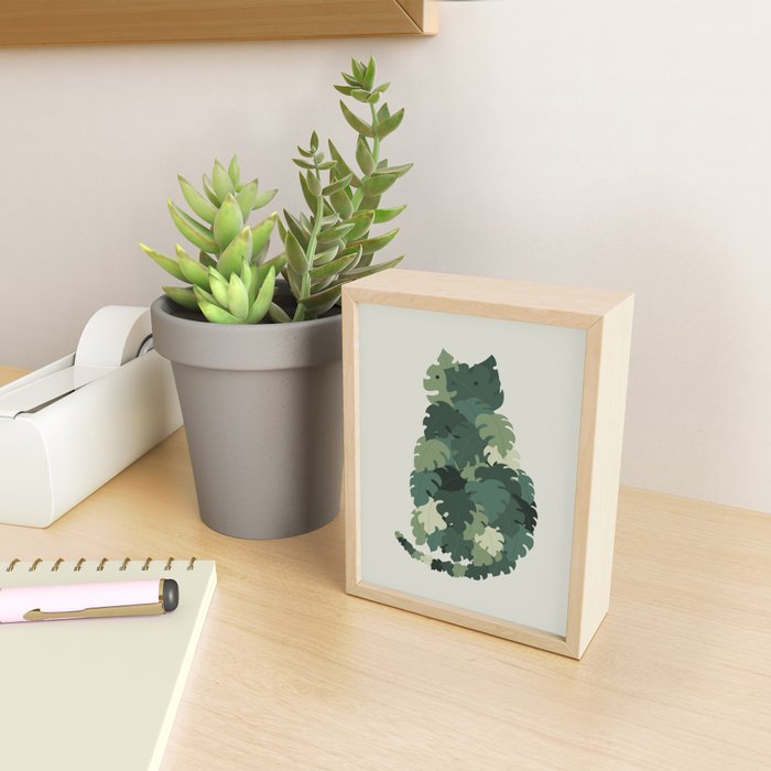 Cat Plants: Meowstera Mini Art Print Gallery Image 2
