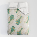 Cicada - Green & Gold Duvet Cover Gallery Image 6