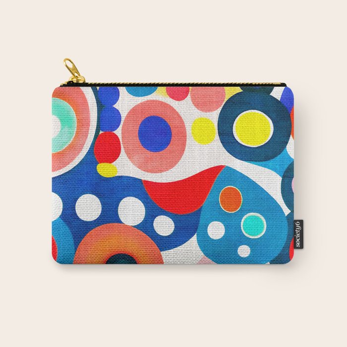 Circles: Colorful Mid Century Abstraction Carry All Pouch Gallery Image 1