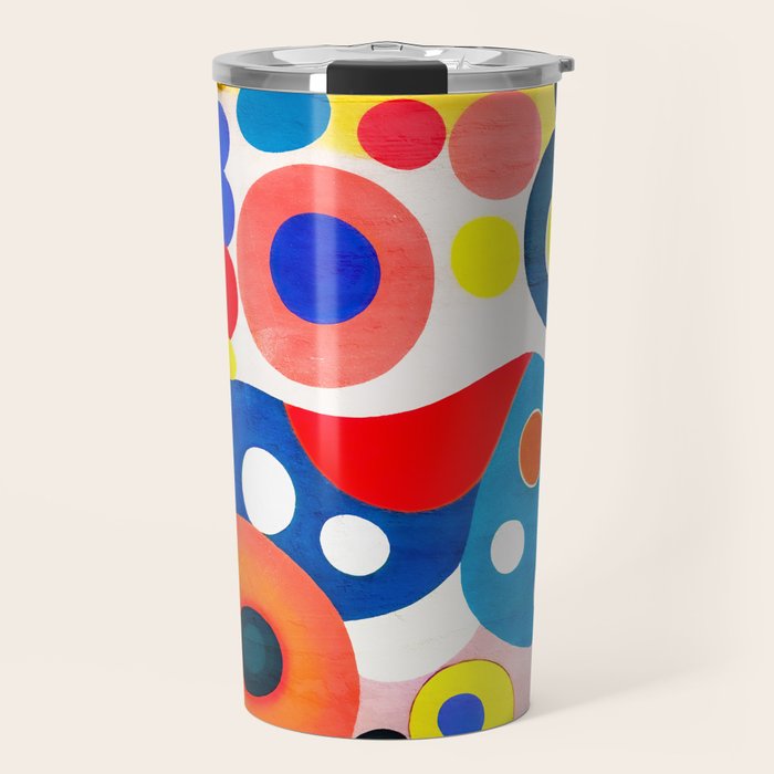 Circles: Colorful Mid Century Abstraction Travel Mug Gallery Image 1