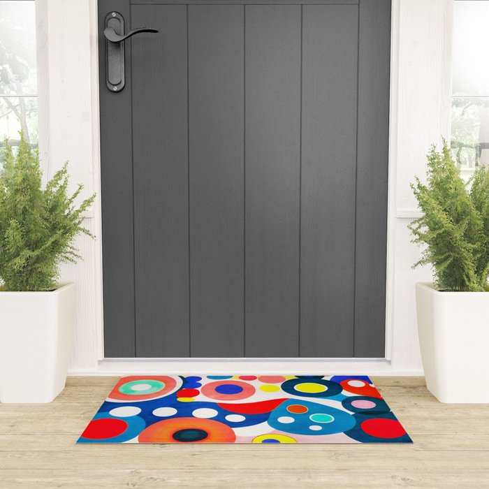 Circles: Colorful Mid Century Abstraction Welcome Mat Gallery Image 3